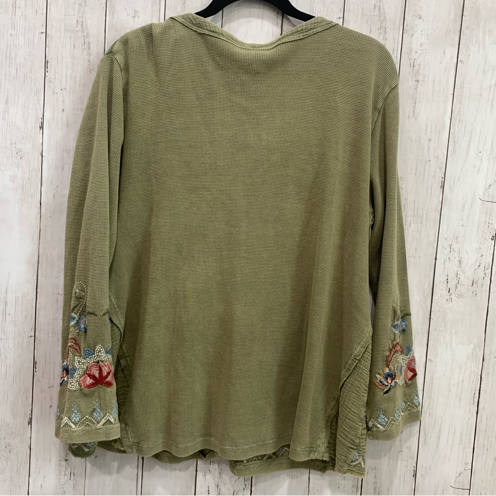 New Karyn Seo M Knit Tove Thermal Jacket Boho Embroidery Cardigan 100% Cotton - Picture 11 of 16